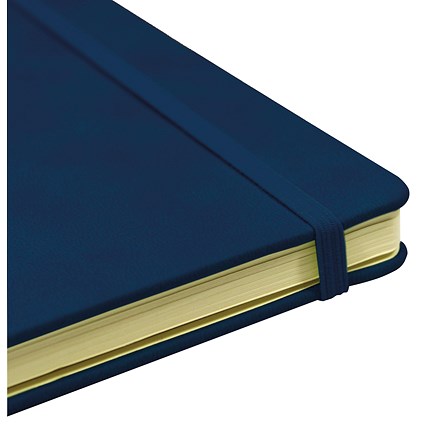 Silvine Casebound Executive Notebook, A5, Ruled, 160 Pages, Blue