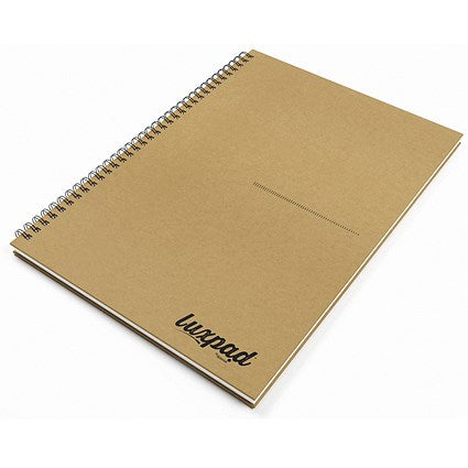 Silvine Luxpad Recycled Hardback Kraft Notebook, A4, Ruled & Perforated, 160 Pages