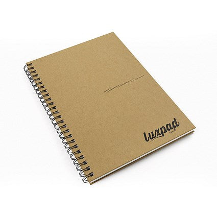 Silvine Luxpad Recycled Hardback Kraft Notebook, A5, Ruled & Perforated, 160 Pages