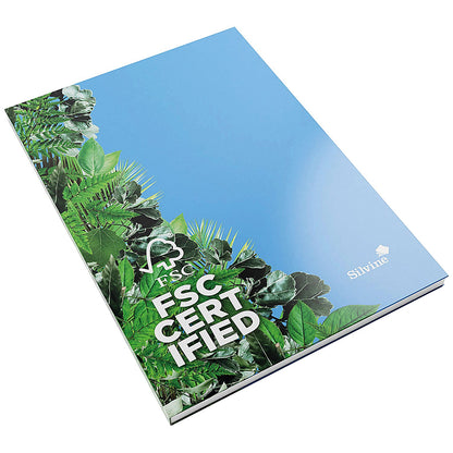 Silvine FSC Certified Casebound Notebook, A4, Ruled, 160 Pages, Blue