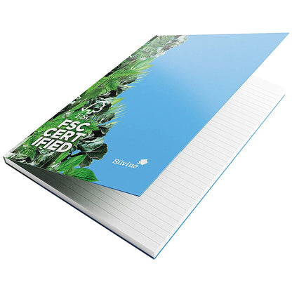 Silvine FSC Certified Casebound Notebook, A4, Ruled, 160 Pages, Blue