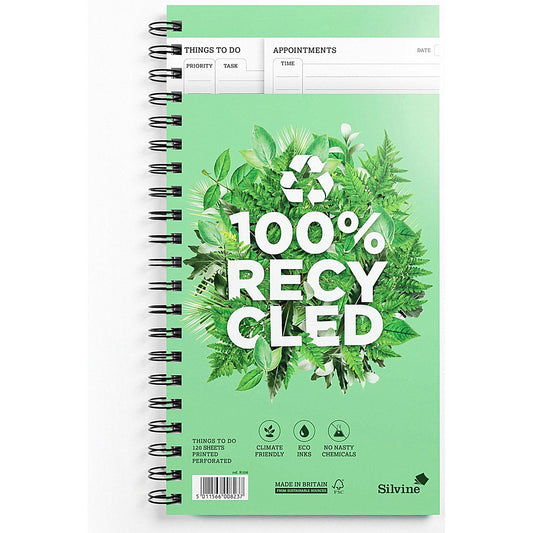 Silvine Wirebound Recycled Things to Do Book, Perforared, 280x150mm, 120 Pages