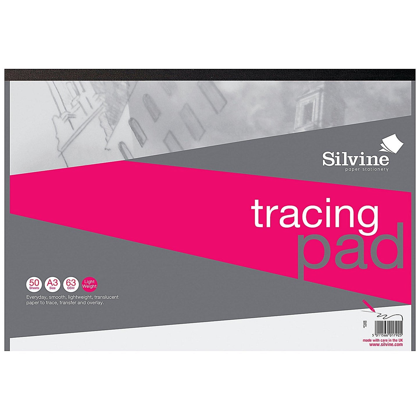 Silvine Everyday Tracing Pad, A3, 63gsm, 50 Sheets