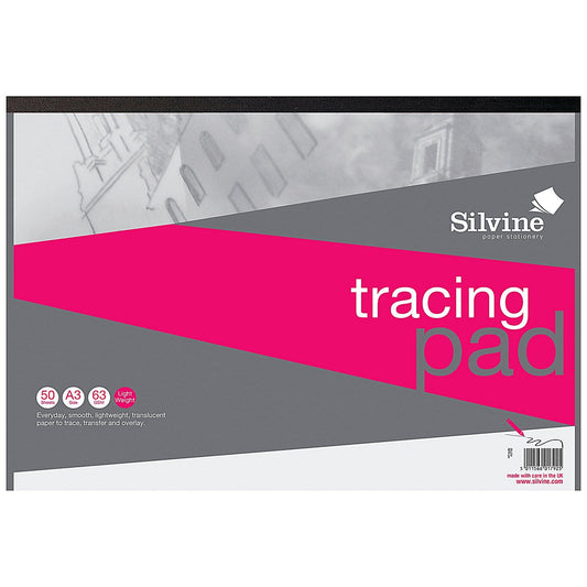 Silvine Everyday Tracing Pad, A3, 63gsm, 50 Sheets