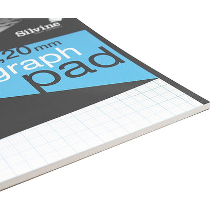 Silvine 2/10/20mm Graph Pad, A4, 90gsm, 50 Sheets
