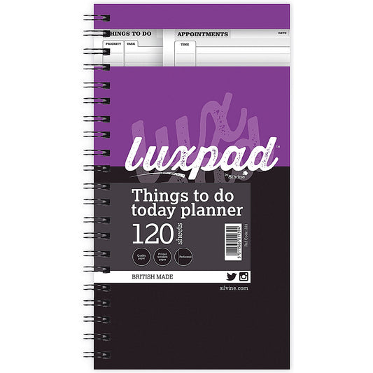Silvine Luxpad Wirebound Things To Do Pad, Perforated, 280x150mm, 120 Pages