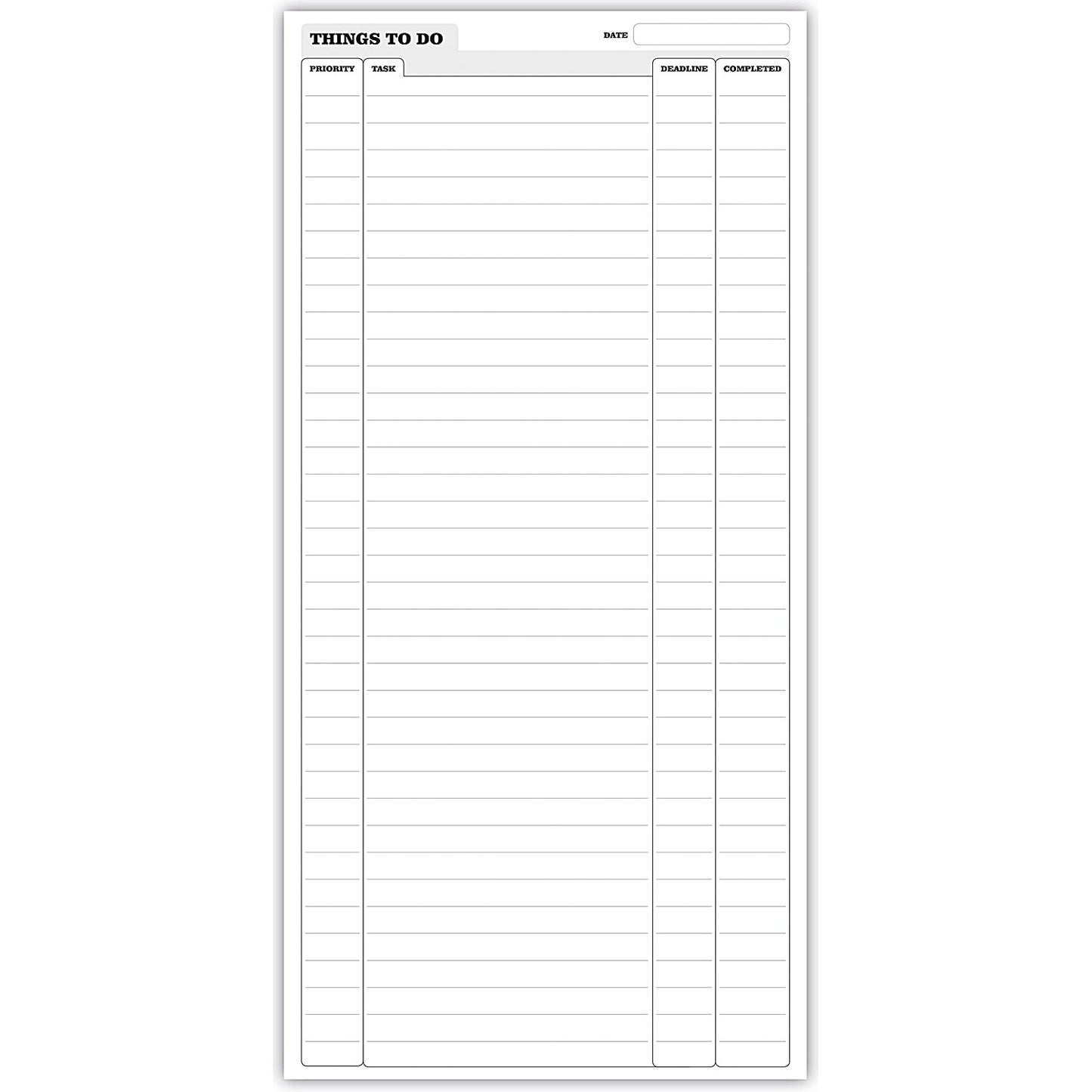 Silvine Luxpad Wirebound Things To Do Pad, Perforated, 280x150mm, 120 Pages