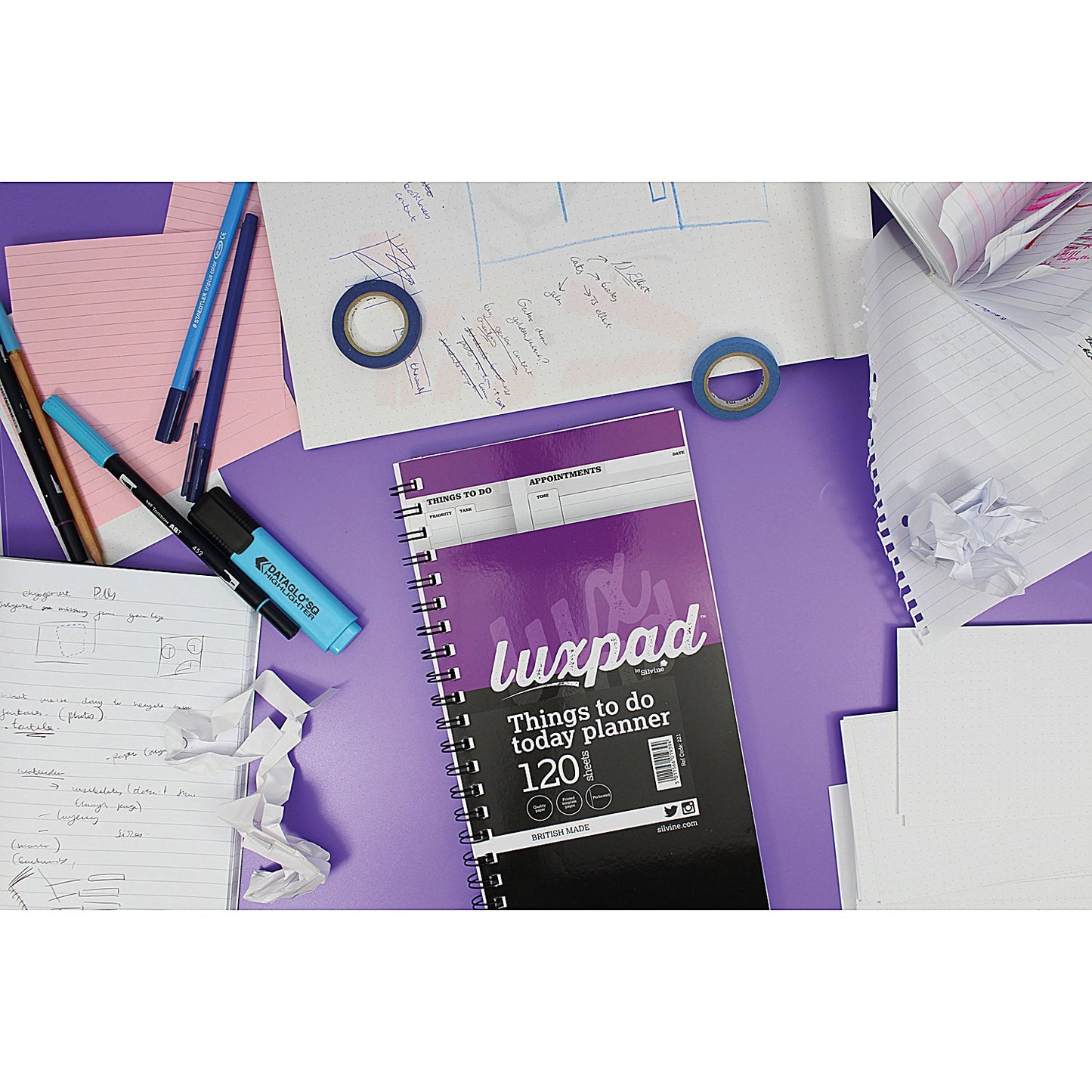 Silvine Luxpad Wirebound Things To Do Pad, Perforated, 280x150mm, 120 Pages