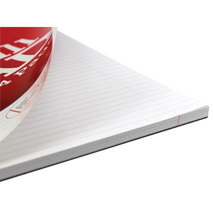 Silvine Headbound Refill Pad, A4, Ruled with Margin, 160 Pages, Red, Pack of 6