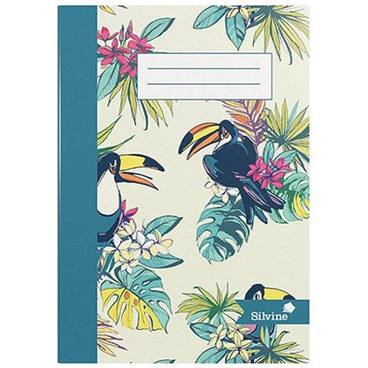 Silvine Casebound Notebook, A5, Ruled with Margin, 80 Pages, Assorted, Pack of 12