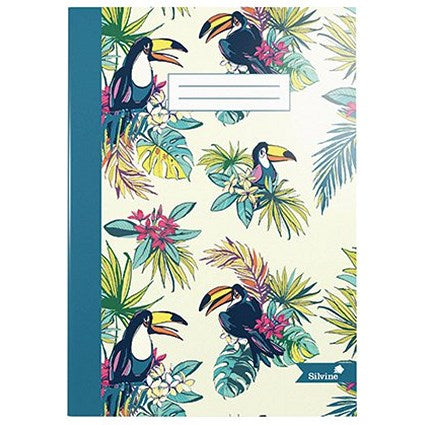 Silvine Casebound Notebook, A4, Ruled with Margin, 80 Pages, Assorted, Pack of 12
