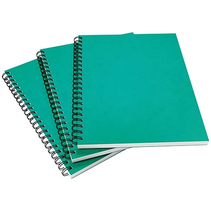 Silvine Luxpad Wirebound Notebook, A4, Ruled & Perforated, 200 Pages, Green, Pack of 6