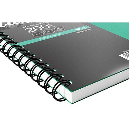 Silvine Luxpad Wirebound Notebook, A4, Ruled & Perforated, 200 Pages, Green, Pack of 6