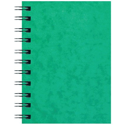 Silvine Luxpad Wirebound Notebook, A6, Ruled & Perforated, 200 Pages, Green, Pack of 12