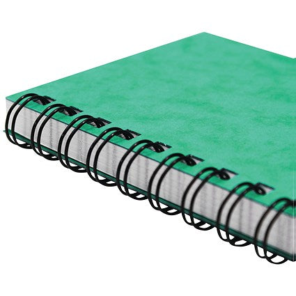 Silvine Luxpad Wirebound Notebook, A6, Ruled & Perforated, 200 Pages, Green, Pack of 12