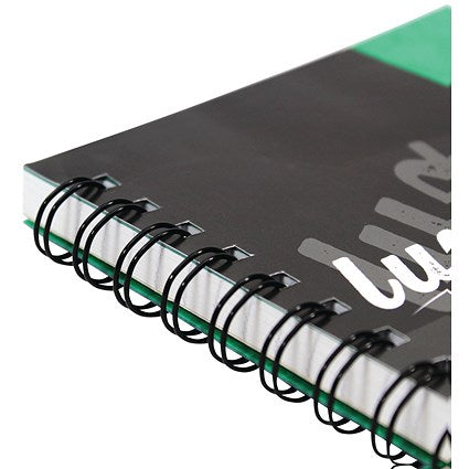 Silvine Luxpad Wirebound Notebook, A5, Ruled & Perforated, 200 Pages, Green, Pack of 6