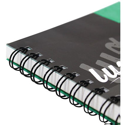 Silvine Luxpad Wirebound Notebook, A5, Ruled & Perforated, 200 Pages, Green, Pack of 6