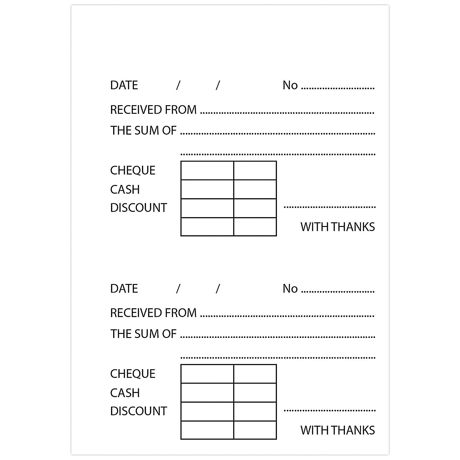Silvine Duplicate Receipt Book, 100 Sets, 105x148mm, Pack of 12