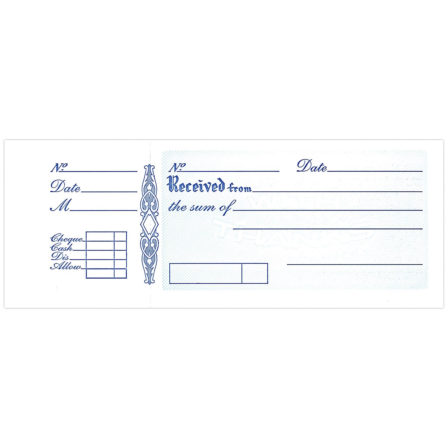Silvine Receipt Book with Counterfoil, 100 Sets, 80x202mm, Pack of 36
