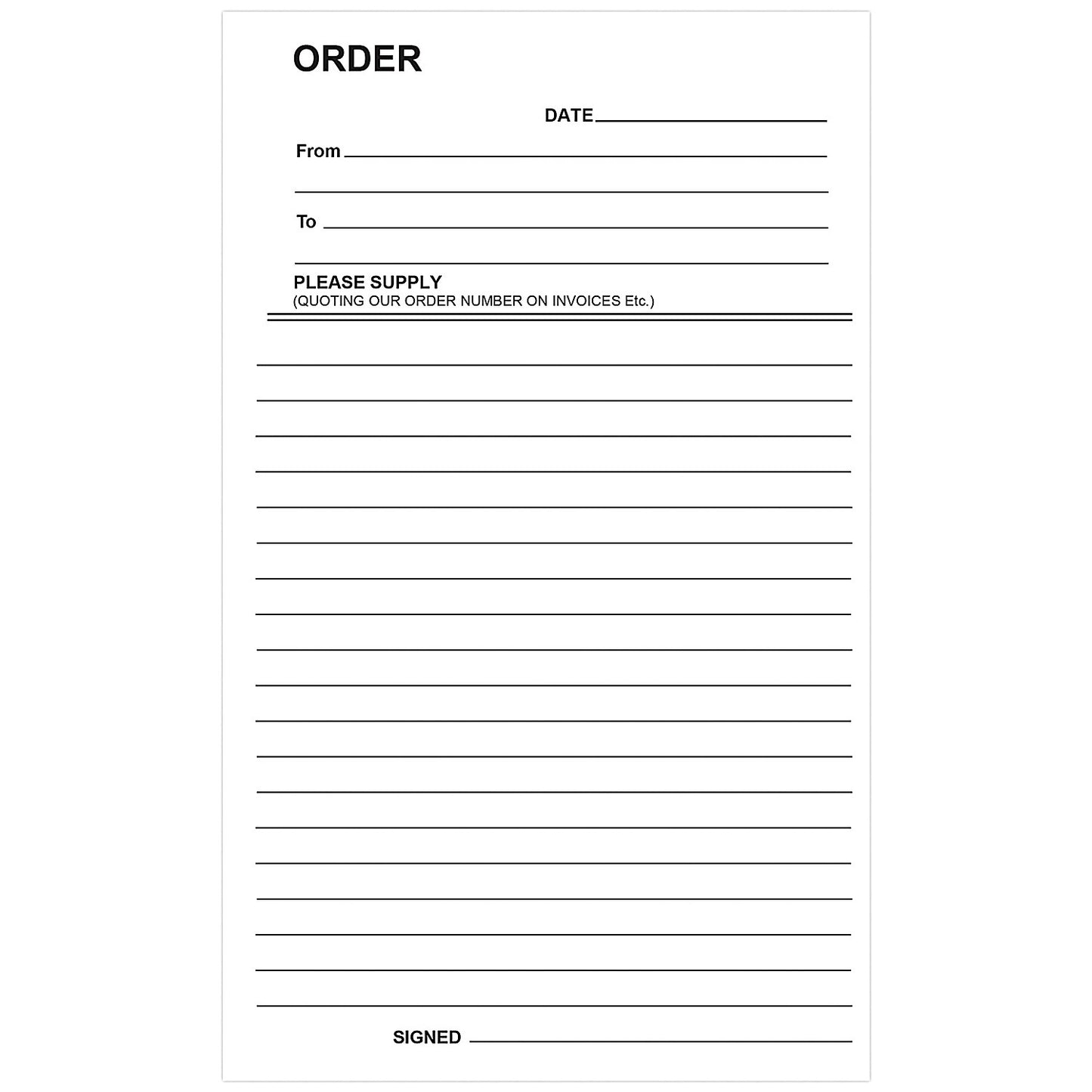 Silvine Duplicate Order Book, 100 Sets, 210x127mm, Pack of 6