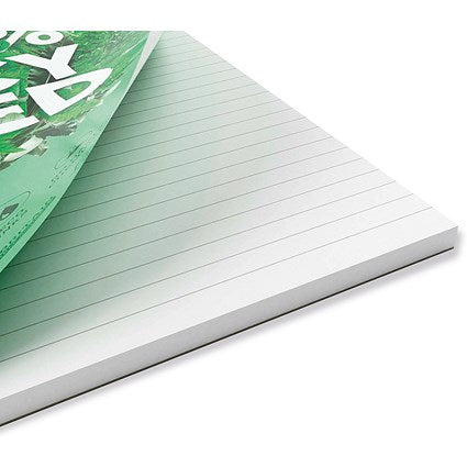 Silvine Premium Recycled Wirebound Notebook, A4, Ruled & Perforated, 120 Pages, Green, Pack of 5