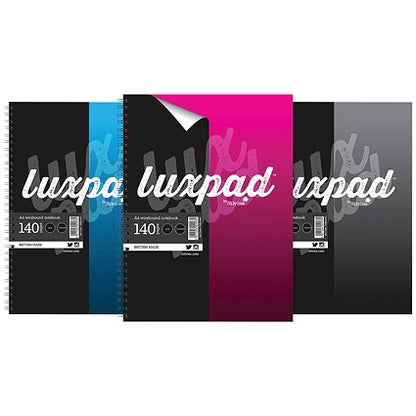 Silvine Luxpad Wirebound Notebook, A4, Ruled & Perforated, Assorted Colours, Pack of 6