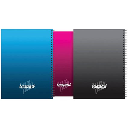 Silvine Luxpad Wirebound Notebook, A4, Ruled & Perforated, Assorted Colours, Pack of 6