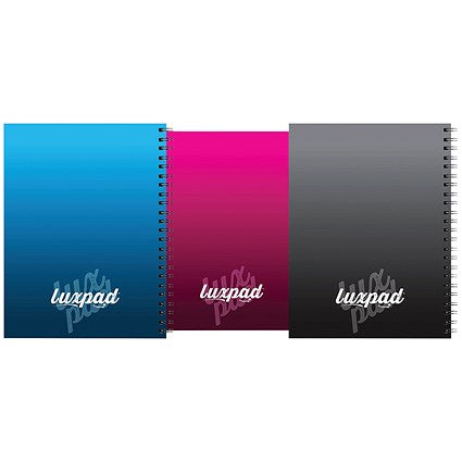 Silvine Luxpad Wirebound Notebook, A5, Ruled & Perforated, Assorted Colours, Pack of 6