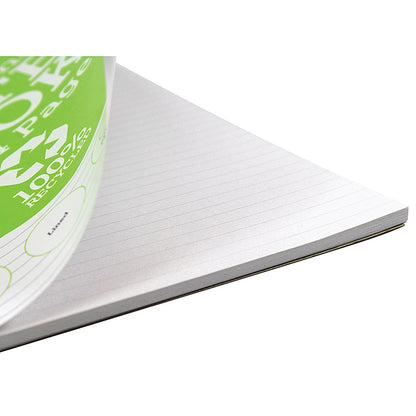 Silvine Recycled Wirebound Notebook, A4, Ruled, 104 Pages, Green, Pack of 12