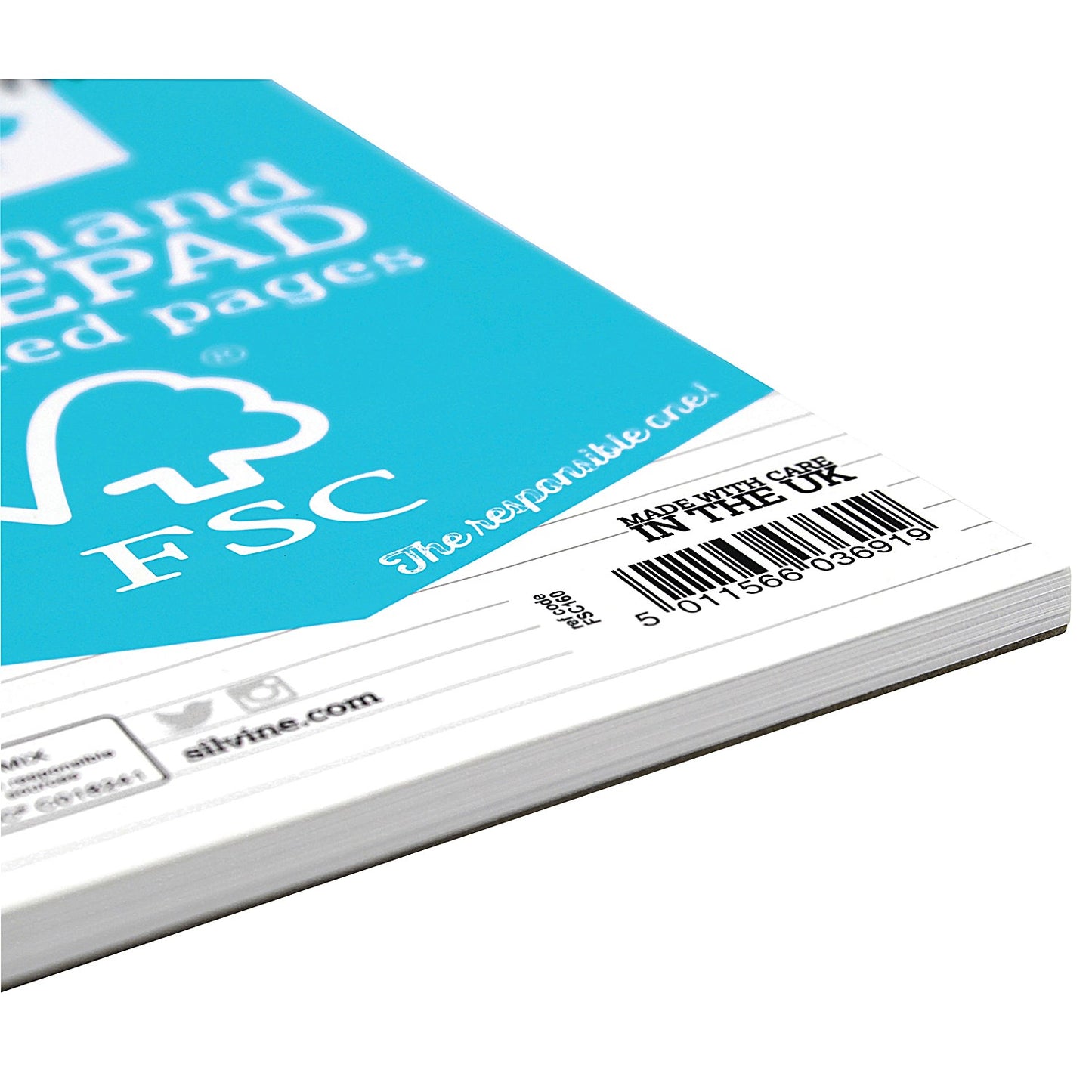 Silvine FSC Certified Wirebound Shorthand Notebook, 203x127mm, Ruled & Perforated, Blue, Pack of 10