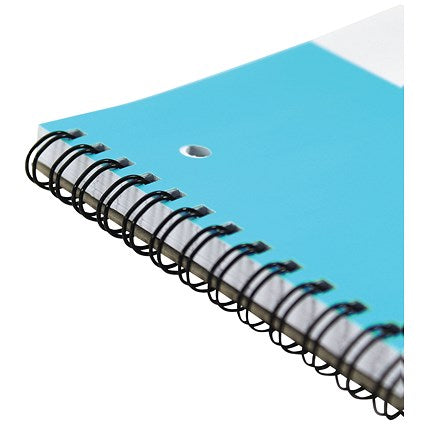 Silvine FSC Certified Wirebound Notebook, A4, Ruled & Perforated, 160 Pages, Blue, Pack of 5