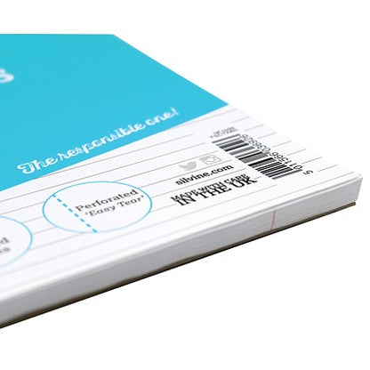 Silvine FSC Certified Wirebound Notebook, A4, Ruled & Perforated, 160 Pages, Blue, Pack of 5