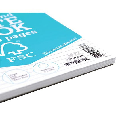 Silvine FSC Certified Wirebound Notebook, A5, Ruled & Perforarted, 160 Pages, Blue Pack of 5