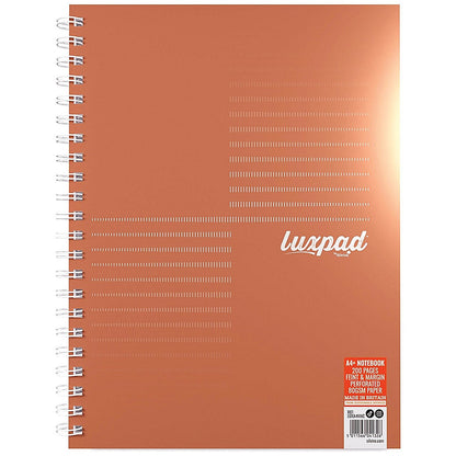 Silvine Luxpad Metallic Wirebound Notebook, A4+, Ruled with Margin, 200 Pages, Assorted, Pack of 3
