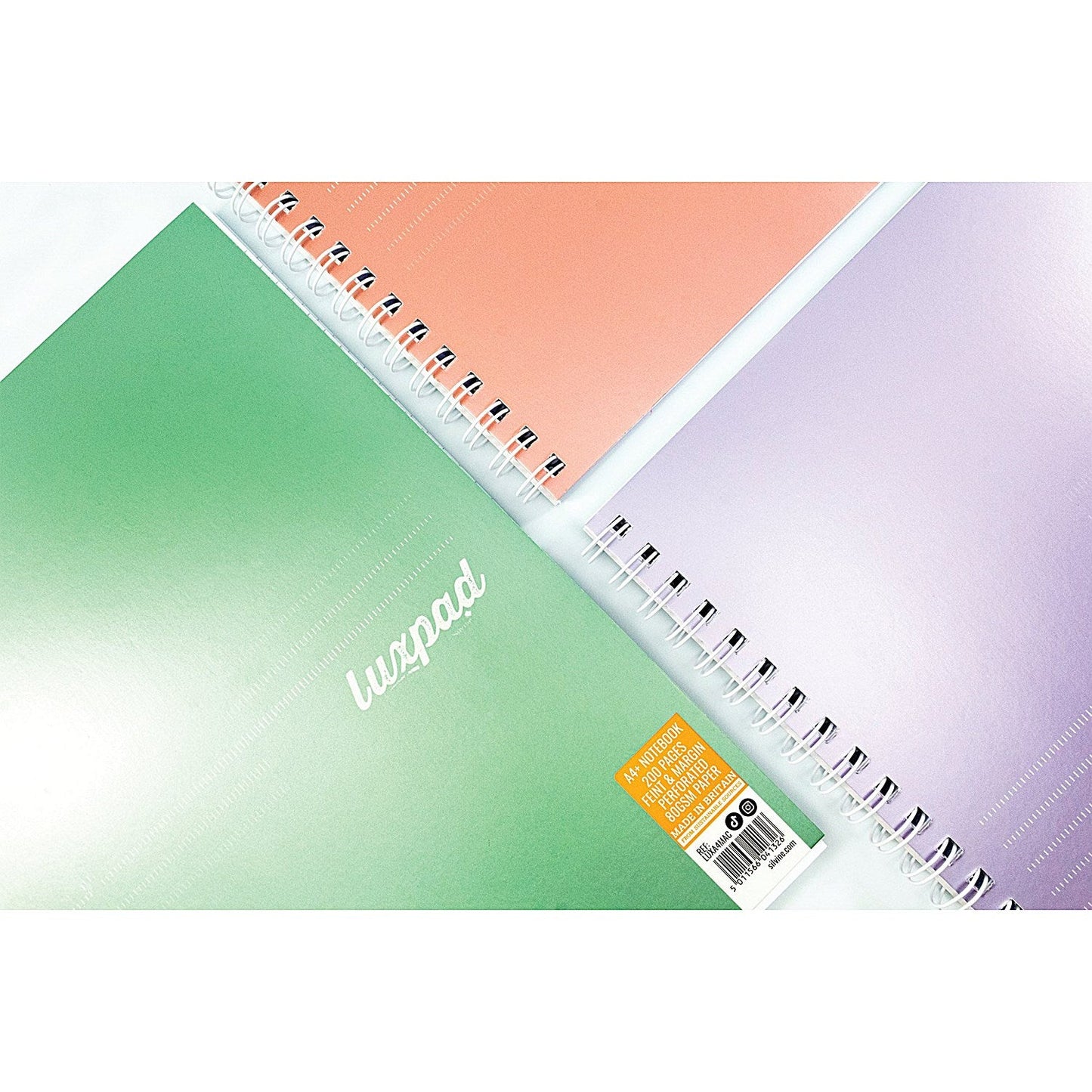 Silvine Luxpad Metallic Wirebound Notebook, A4+, Ruled with Margin, 200 Pages, Assorted, Pack of 3