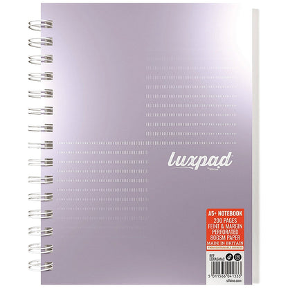Silvine Luxpad Metallic Wirebound Notebook, A5+, Ruled with Margin, 200 Pages, Assorted, Pack of 3