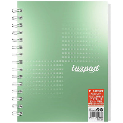 Silvine Luxpad Metallic Wirebound Notebook, A5+, Ruled with Margin, 200 Pages, Assorted, Pack of 3