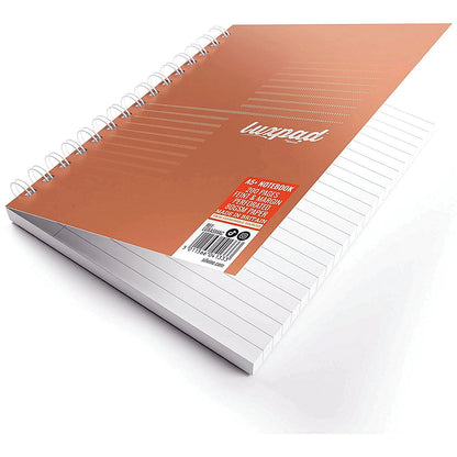 Silvine Luxpad Metallic Wirebound Notebook, A5+, Ruled with Margin, 200 Pages, Assorted, Pack of 3