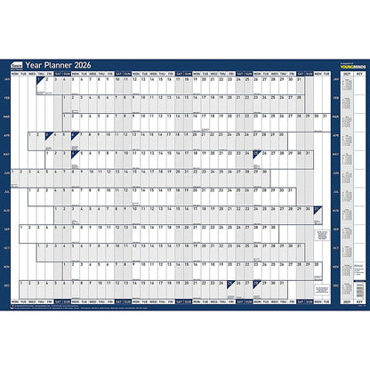 Sasco Year Planner, Mounted, 915x610mm, 2026