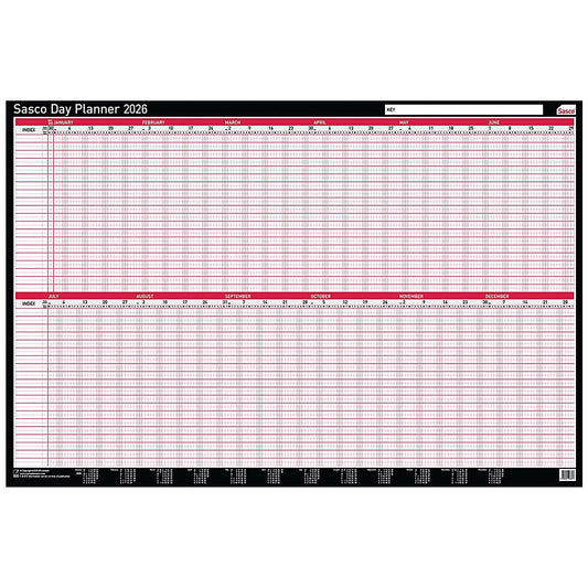 Sasco Day Planner, Mounted, 915x610mm, 2026