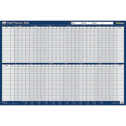 Sasco Staff Planner, Mounted, 915x610mm, 2026