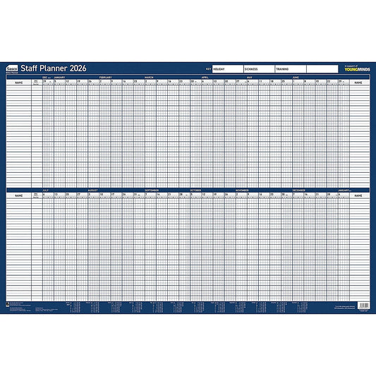 Sasco Staff Planner, Mounted, 915x610mm, 2026