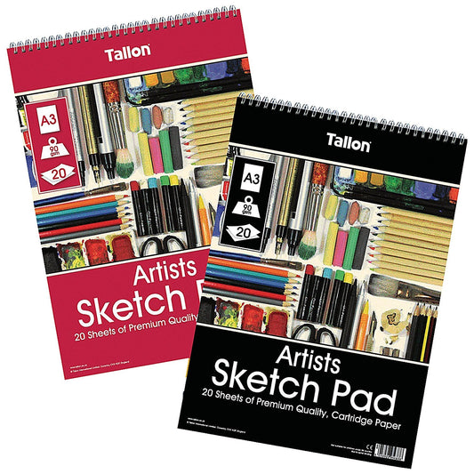Tallon Artist Sketch Pad, A3, 90gsm, 20 Sheets, Pack of 6 Easy2Order : TAL05683