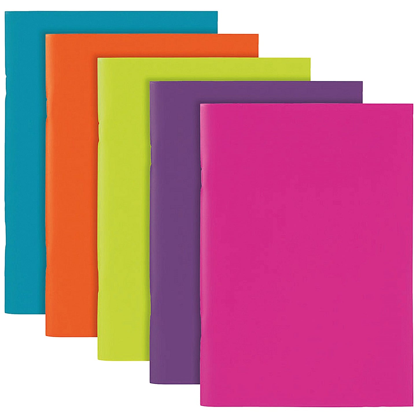 Tiger Polypropylene Covered Notebooks, A5, Ruled with Margin, 80 Pages, Assorted, Pack of 10