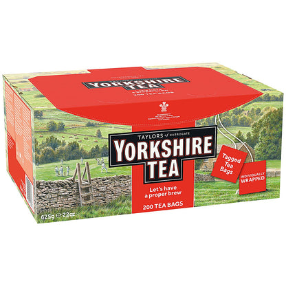 Yorkshire Tea Tagged and Enveloped Tea Bags, Pack of 200