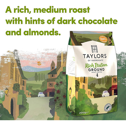 Taylors of Harrogate Rich Italian Roast and Ground Coffee, 200g