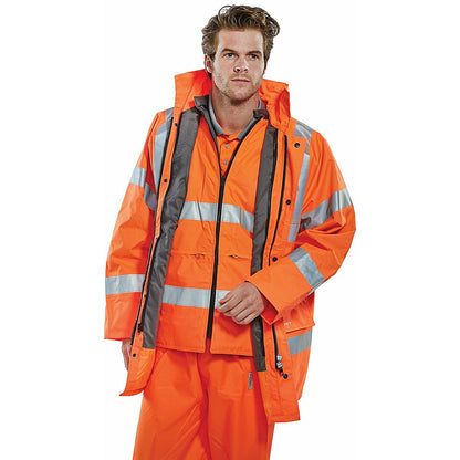 Beeswift 4 In 1 Jacket & Bodywarmer, Orange, XL