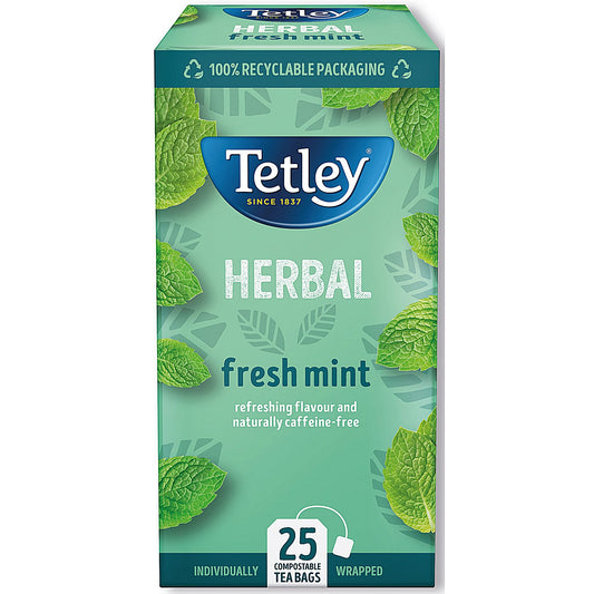 Tetley Fresh Mint Herbal Tea, Pack of 25