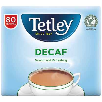 Tetley Decaffeinated Tea Bags, Pack of 80