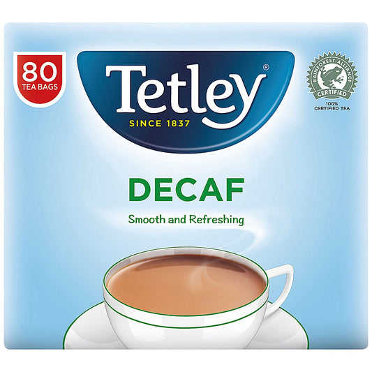 Tetley Decaffeinated Tea Bags, Pack of 80